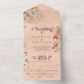 Moderne Waterverf van Bohemen All In One Uitnodiging (Binnen)