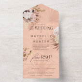 Moderne Waterverf van Bohemen All In One Uitnodiging (Binnen)