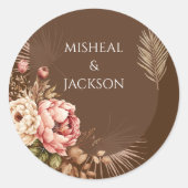 Moderne Waterverf van Bohemen Ronde Sticker (Voorkant)