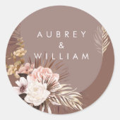 Moderne Waterverf van Bohemen Ronde Sticker (Voorkant)