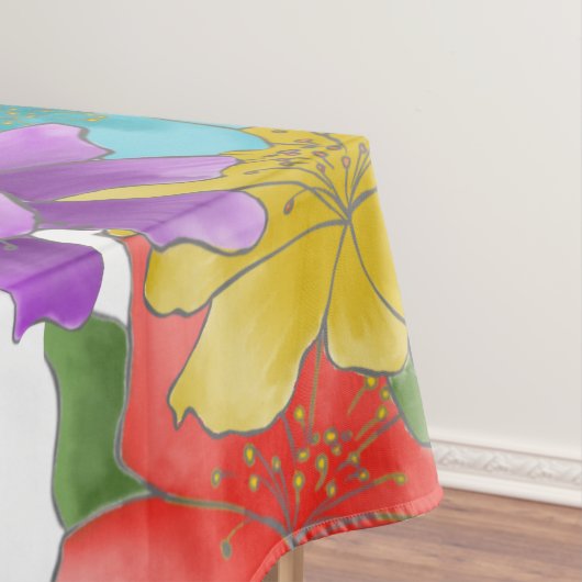 Moderne Waterverf van Bright Lente Floral Tafelkleed (Voorbeeld)