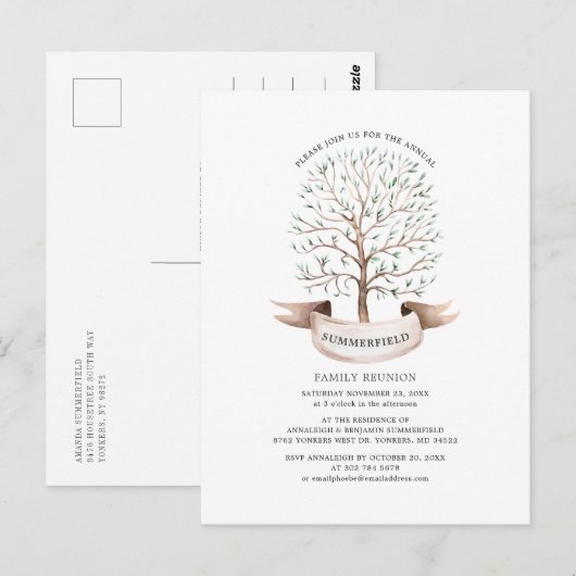 Moderne Waterverf van de gezinshereniging Briefkaart (Voorkant / Achterkant)