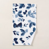 Moderne Waterverf van de marine en witte botanisch Bad Handdoek (Handdoek)