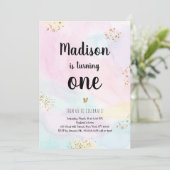 Moderne Waterverf van de regenboog van de Pastel Kaart (Staand voorkant)