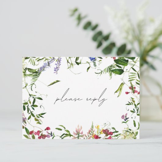 Moderne Waterverf van de Wilde Zomer RSVP (Staand voorkant)