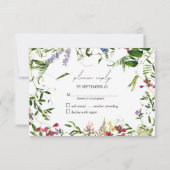 Moderne Waterverf van de Wilde Zomer RSVP Kaartje (Achterkant)