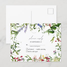 Moderne Waterverf van de Wilde Zomer RSVP Uitnodiging Briefkaart