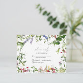 Moderne Waterverf van de Wilde Zomer RSVP Uitnodiging Briefkaart (Staand voorkant)