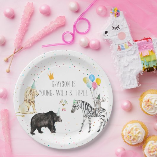 Moderne Waterverf van eenvoudige partijdieren Papieren Bordje (Feest)