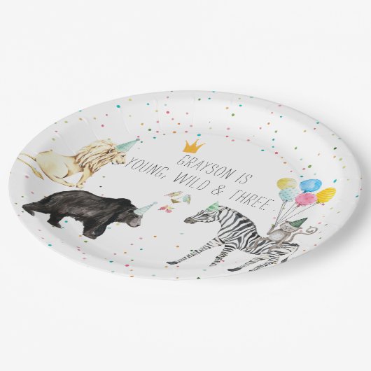 Moderne Waterverf van eenvoudige partijdieren Papieren Bordje (Gekanteld)