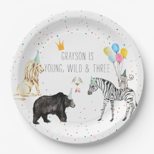 Moderne Waterverf van eenvoudige partijdieren Papieren Bordje (Voorkant)