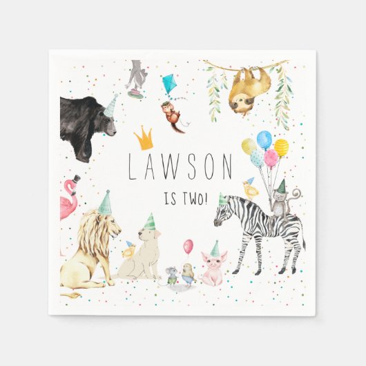 Moderne Waterverf van eenvoudige partijdieren Servet (Voorkant)