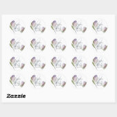 Moderne Waterverf van flora Ronde Sticker (Vel)