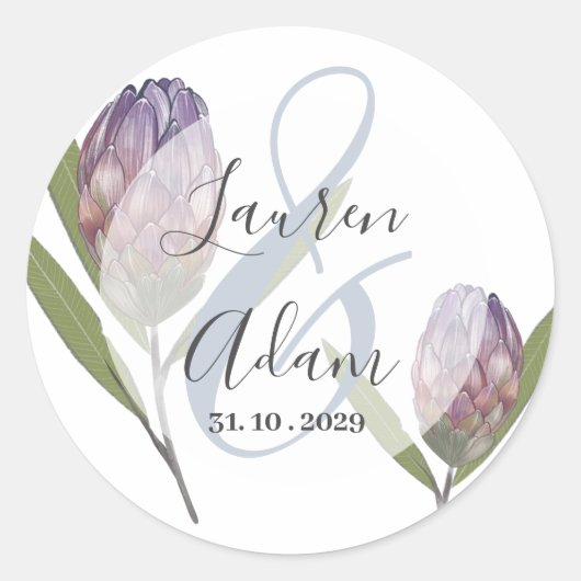 Moderne Waterverf van flora Ronde Sticker (Voorkant)