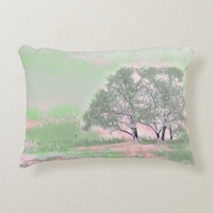 Moderne waterverf van gekleurde sneeuwbomen accent kussen