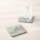 Moderne waterverf van gekleurde sneeuwbomen bier onderzetter (Rechterzijde)