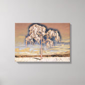 Moderne waterverf van gekleurde sneeuwbomen canvas afdruk (Voorkant)