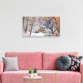 Moderne waterverf van gekleurde sneeuwbomen canvas afdruk (Insitu (Woonkamer))