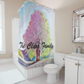 Moderne waterverf van gekleurde sneeuwbomen douchegordijn (In situ)