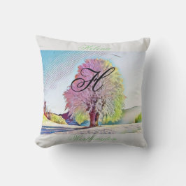 Moderne waterverf van gekleurde sneeuwbomen kussen