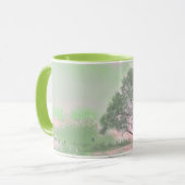 Moderne waterverf van gekleurde sneeuwbomen mok (Voorkant links)