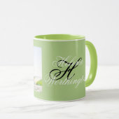 Moderne waterverf van gekleurde sneeuwbomen mok (Voorkant rechts)