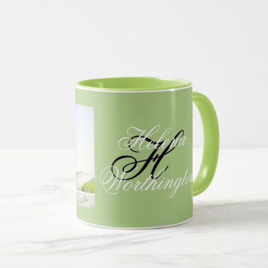 Moderne waterverf van gekleurde sneeuwbomen mok (Voorkant rechts)