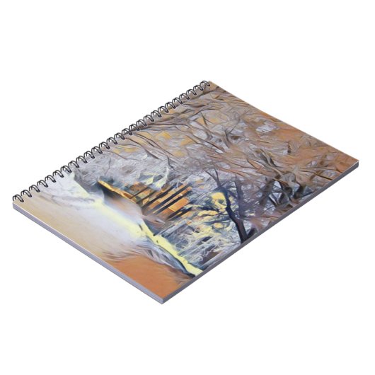 Moderne waterverf van gekleurde sneeuwbomen notitieboek (Linkerzijde)