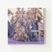 Moderne waterverf van gekleurde sneeuwbomen notitieboek (Achterkant)
