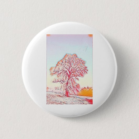 Moderne waterverf van gekleurde sneeuwbomen ronde button 5,7 cm (Voorkant)