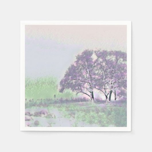 Moderne waterverf van gekleurde sneeuwbomen servet (Voorkant)