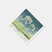 Moderne waterverf van gekleurde sneeuwbomen servet (Hoek)