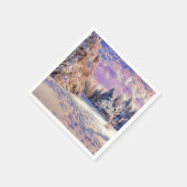 Moderne waterverf van gekleurde sneeuwbomen servet (Hoek)