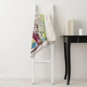 Moderne waterverf van gekleurde sneeuwbomen sherpa deken (In situ)