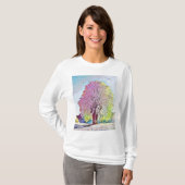 Moderne waterverf van gekleurde sneeuwbomen t-shirt (Voorkant volledig)