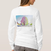 Moderne waterverf van gekleurde sneeuwbomen t-shirt (Achterkant)