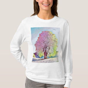 Moderne waterverf van gekleurde sneeuwbomen t-shirt