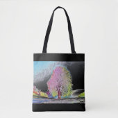 Moderne waterverf van gekleurde sneeuwbomen tote bag (Voorkant)