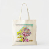Moderne waterverf van gekleurde sneeuwbomen tote bag (Voorkant)