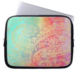 Moderne waterverf van gradiënt en gouddemaat laptop sleeve