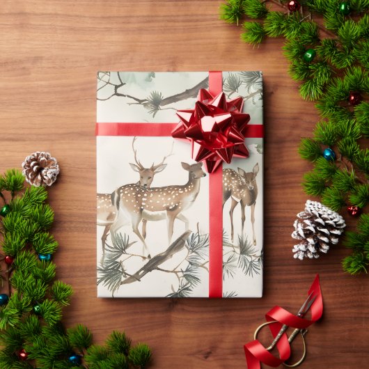 Moderne waterverf van herten cadeaupapier (Feestdagen Geschenken)