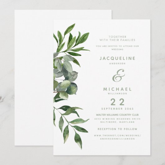 Moderne Waterverf van het Ontwerp Kaart (Voorkant / Achterkant)