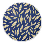 Moderne waterverf van het zwarte goudglitterblad keramische knop (Voorkant)