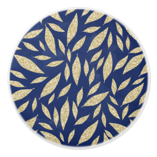 Moderne waterverf van het zwarte goudglitterblad keramische knop