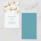 Moderne Waterverf van magnolia Flower Floral Visitekaartje (Voorkant / Achterkant)