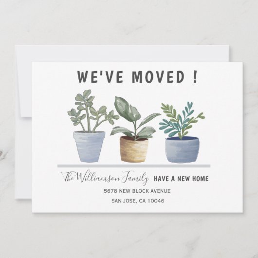 Moderne Waterverf van Potted Planten Aankondiging (Voorkant)