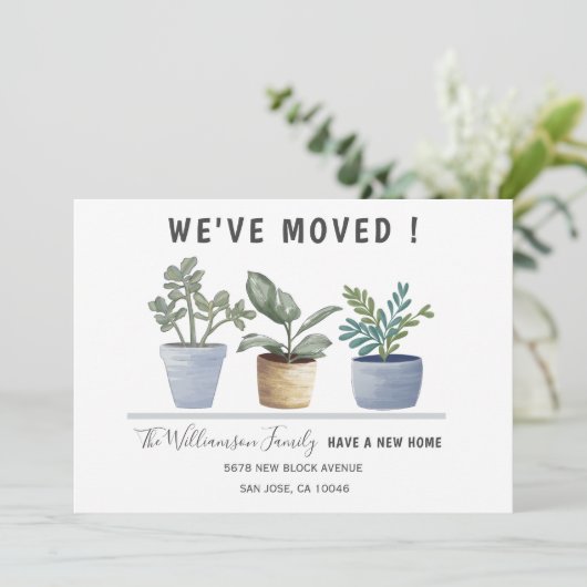 Moderne Waterverf van Potted Planten Aankondiging (Staand voorkant)