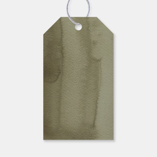 Moderne Waterverf van Sinaasappel en bloemen Cadeaulabel (Achterkant)