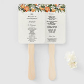 Moderne Waterverf van Sinaasappel en bloemen Handwaaier (Voorkant en achterkant)