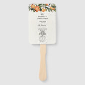 Moderne Waterverf van Sinaasappel en bloemen Handwaaier (Voorkant)